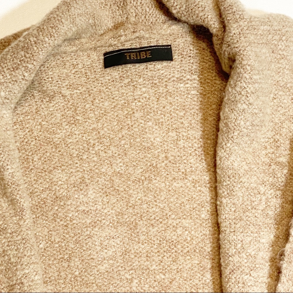 Tribe Camel Tan Open Front Soft Cardigan with Pockets size small / medium - Picture 4 of 8